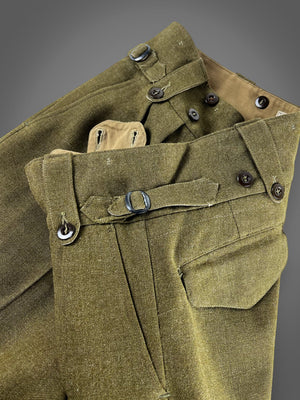 1951 wool Australien adjustable military cargo pants 34x32”