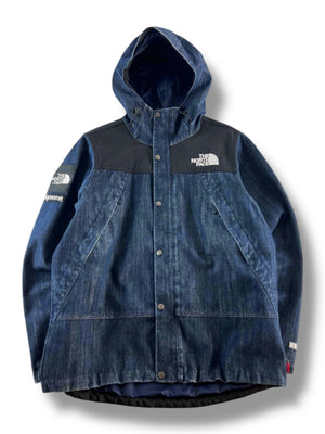 2015 Supreme North Face denim hooded jacket L