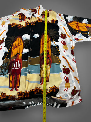 Kahala surf festival rayon Hawaiian shirt fits 2/3XL