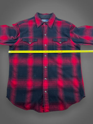 Polo Ralph Lauren shadow plaid western snap shirt fits L