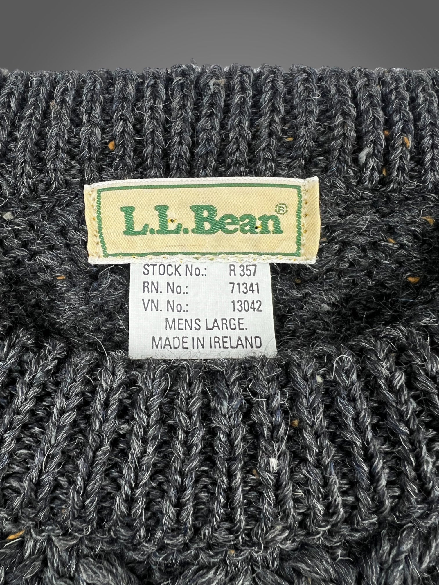 90s LL Bean Irish wool cable knit fisherman sweater fits XL