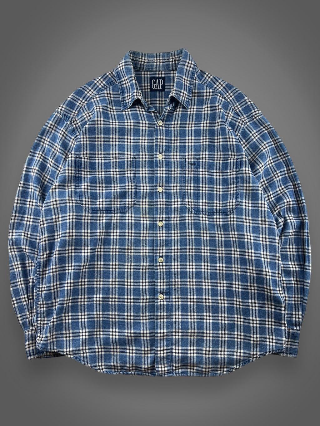 90s GAP plaid flannel button down shirt XL
