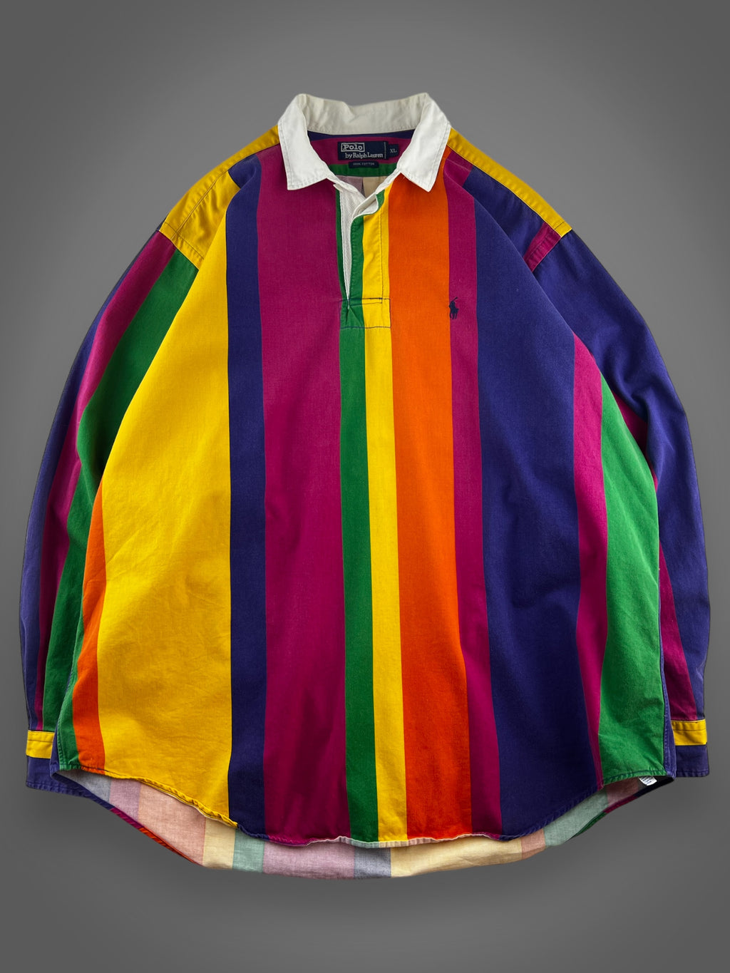 90s Polo Ralph Lauren striped rugby style shirt fits XXL