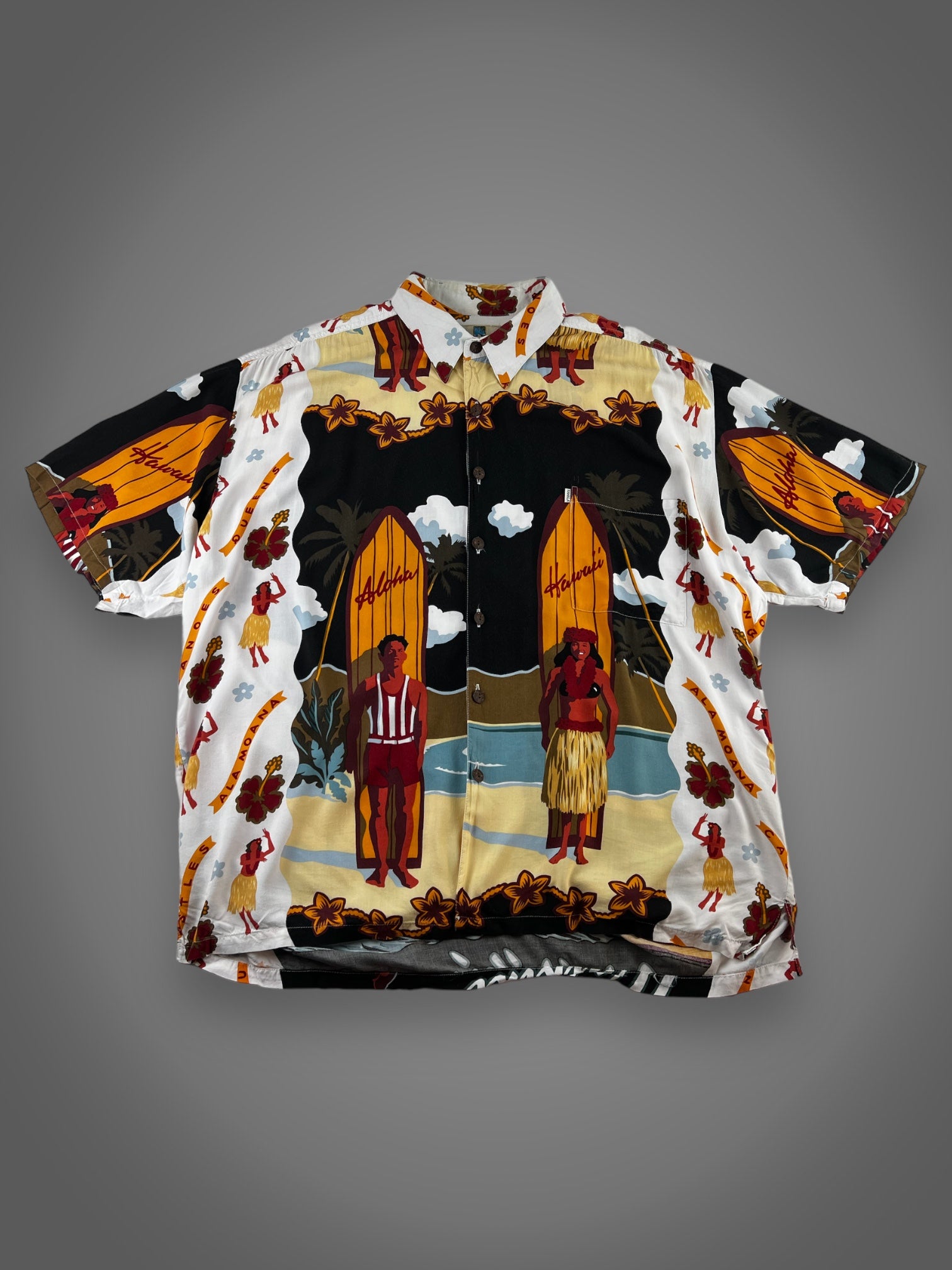 Kahala surf festival rayon Hawaiian shirt fits 2/3XL
