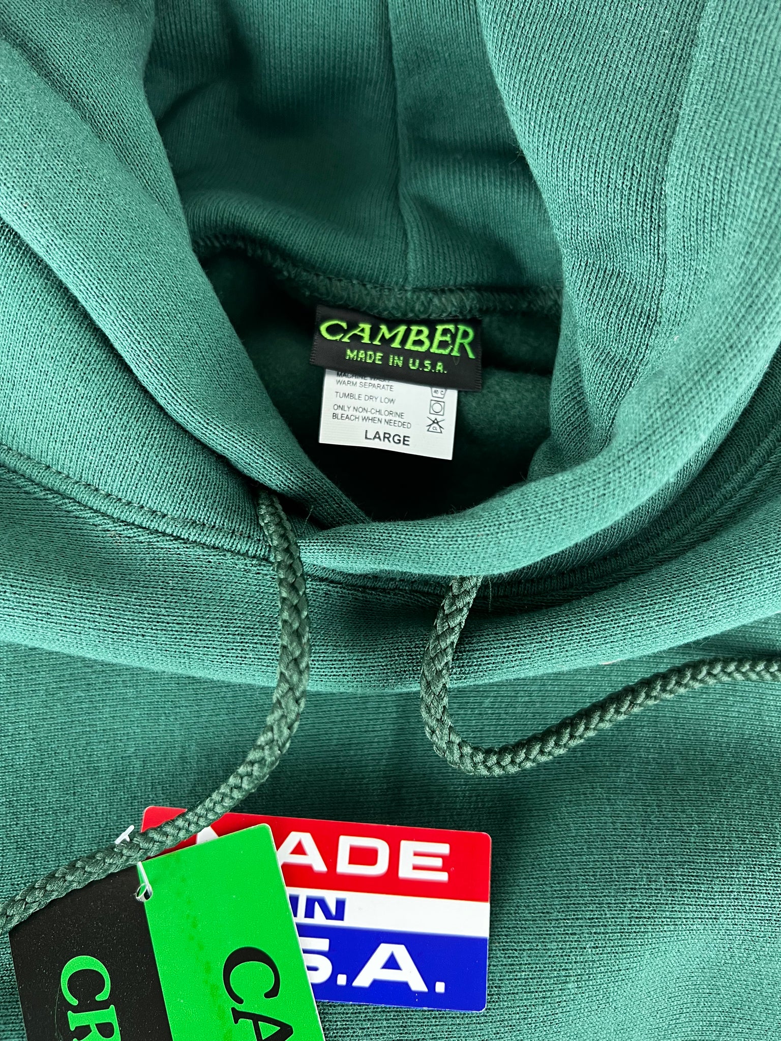 Deadstock Camber dark green hooded sweatshirt L