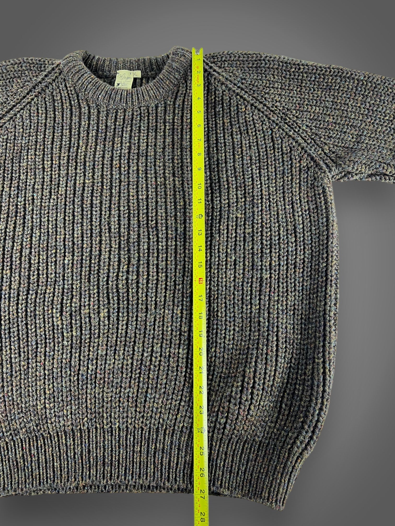 Multicolored Irish wool heavyweight sweater XL