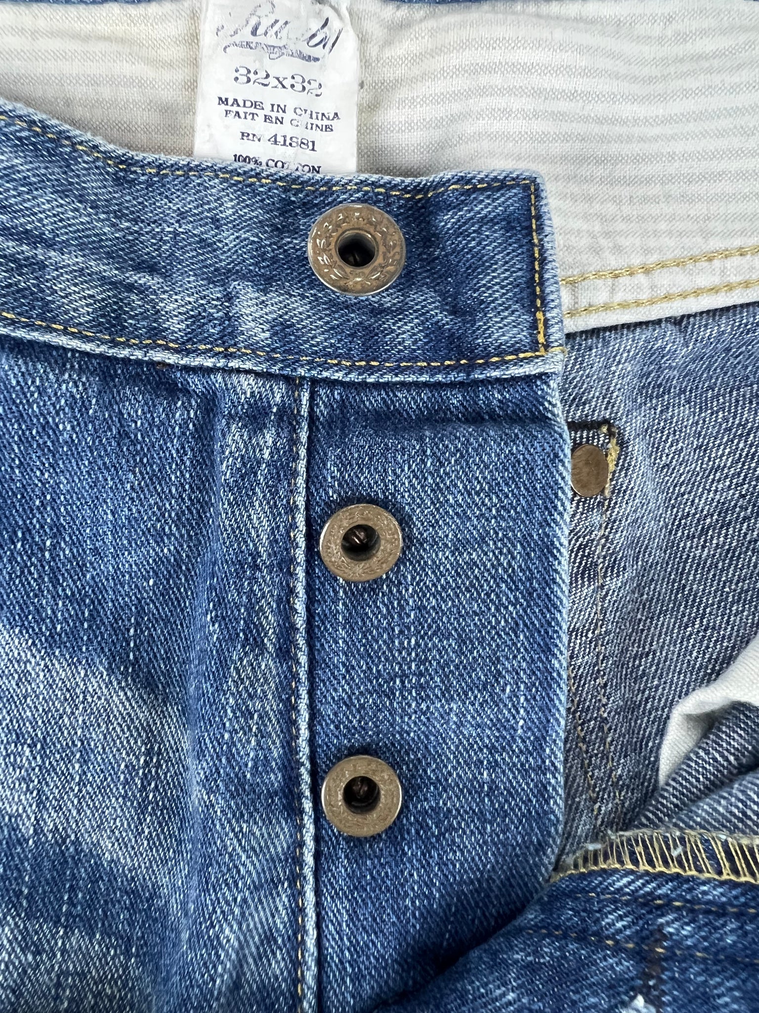 Ralph Lauren Rugby distressed button fly jeans 32x32”