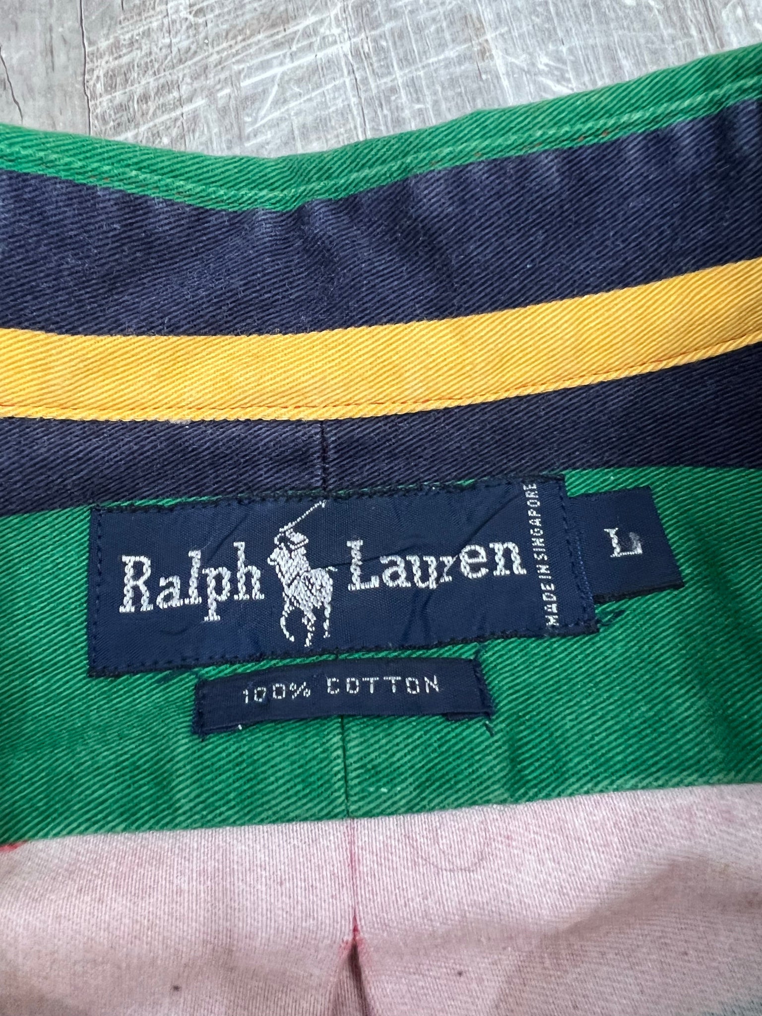 80’s Ralph Lauren lifesaver striped button down shirt XL+