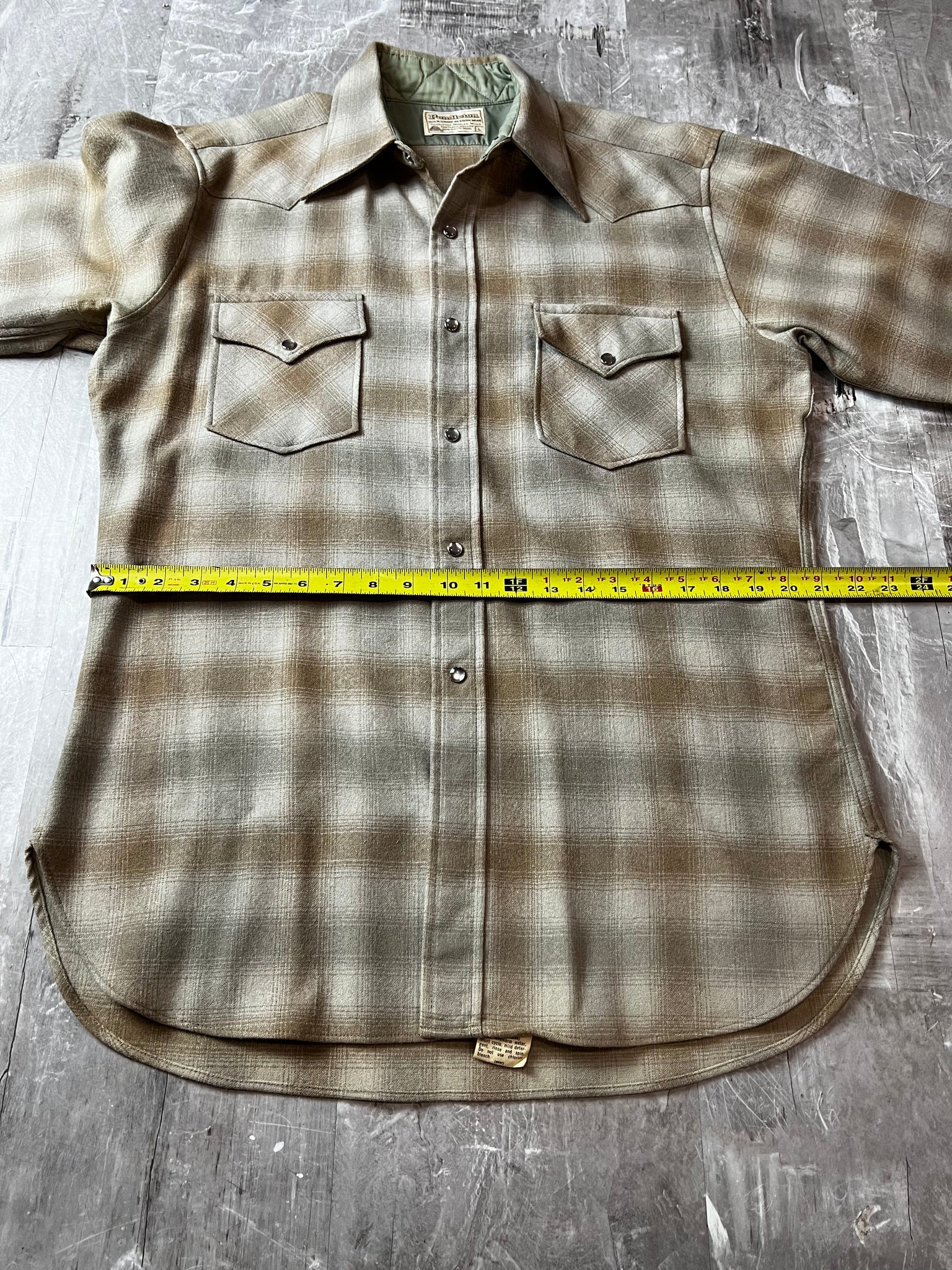 70’s Pendleton shadow plaid Western Wear shirt L