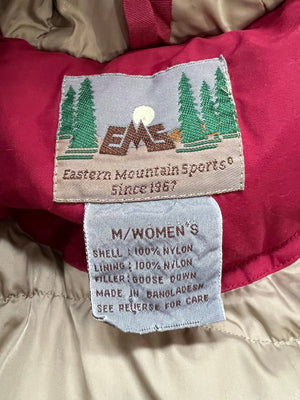 90s EMS women’s hooded full length down jacket