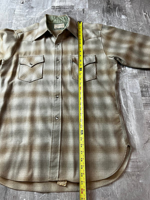 70’s Pendleton shadow plaid Western Wear shirt L