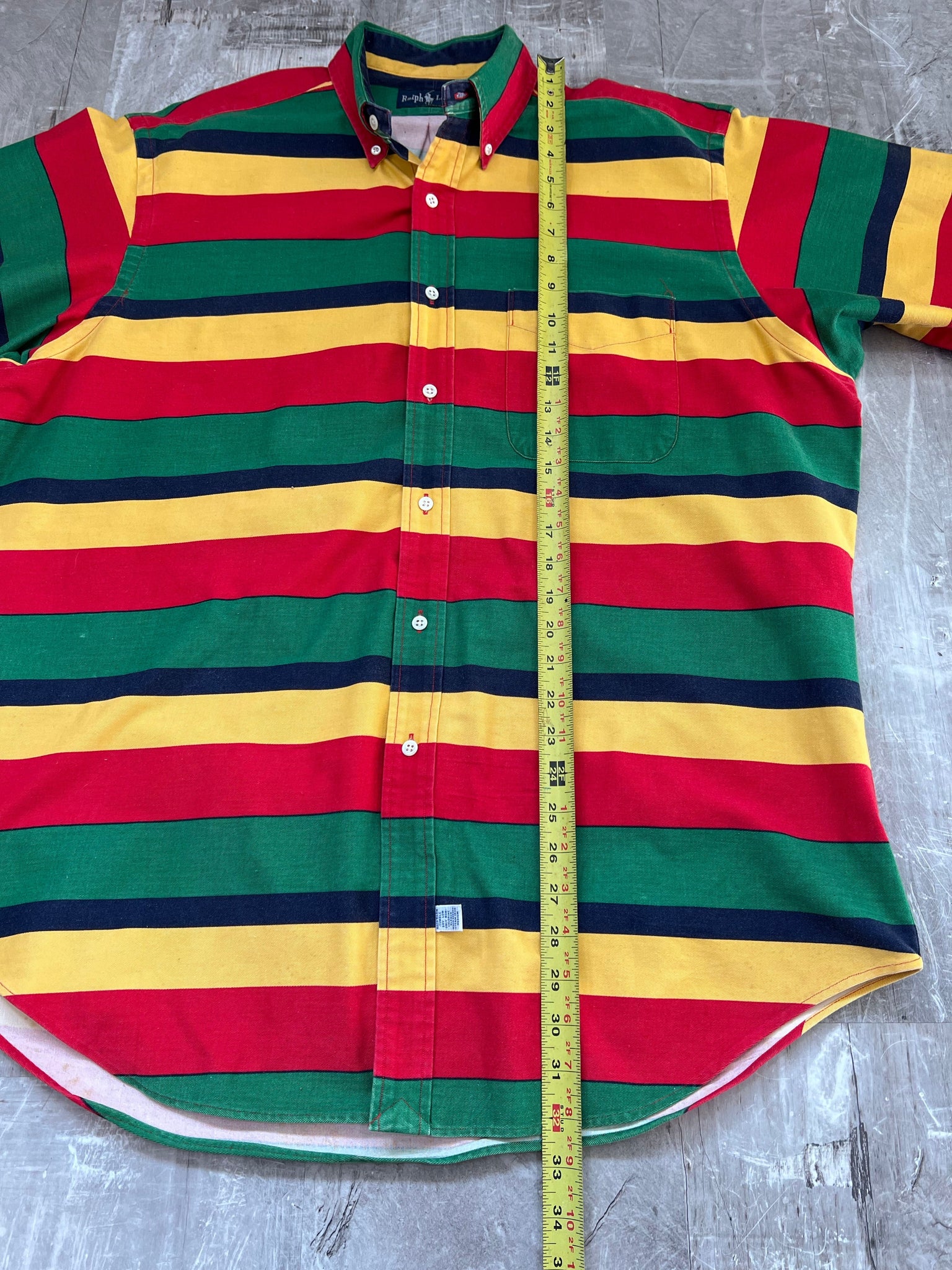 80’s Ralph Lauren lifesaver striped button down shirt XL+