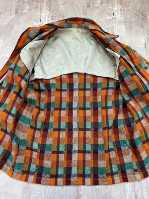 50’s homemade fitted wool shirt jacket L